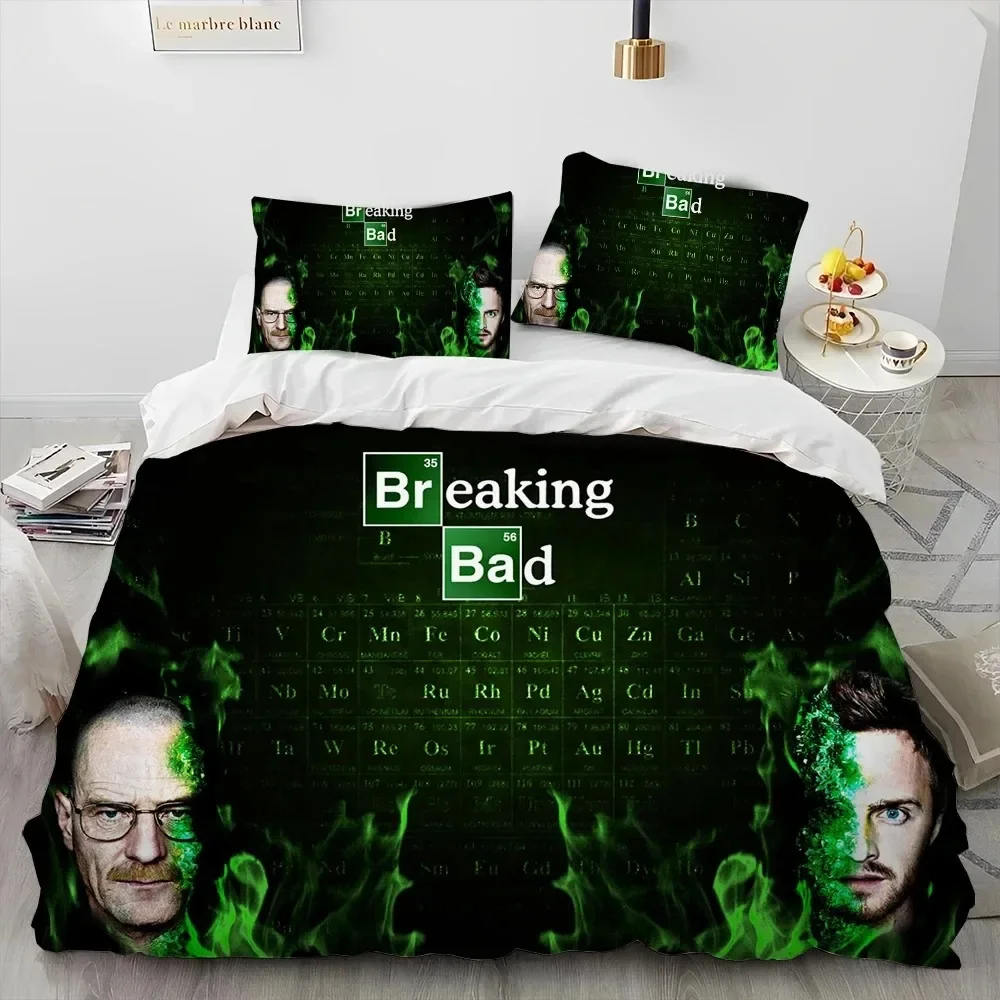 Juego de cama de edredón 3D Breaking Bad Walter Hartwell, funda nórdica, funda de edredón, funda de almohada, juego de cama king Queen Size para niños