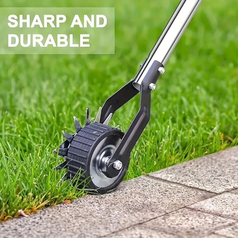 Stainless Steel Serrated Blade Manual Single Wheel Lawn Edger For Precision Garden And Flower Bed Maintenance