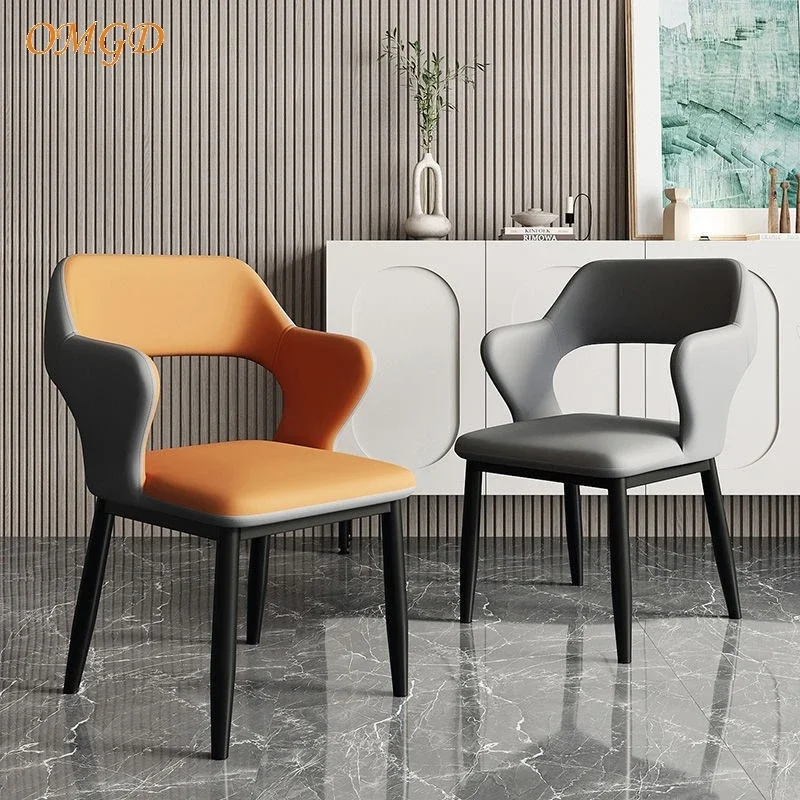 

Omgd Light Luxury Backrest Simple Dining table High-grade Tea table Chairs Negotiation Chairs Light Luxury Chairs