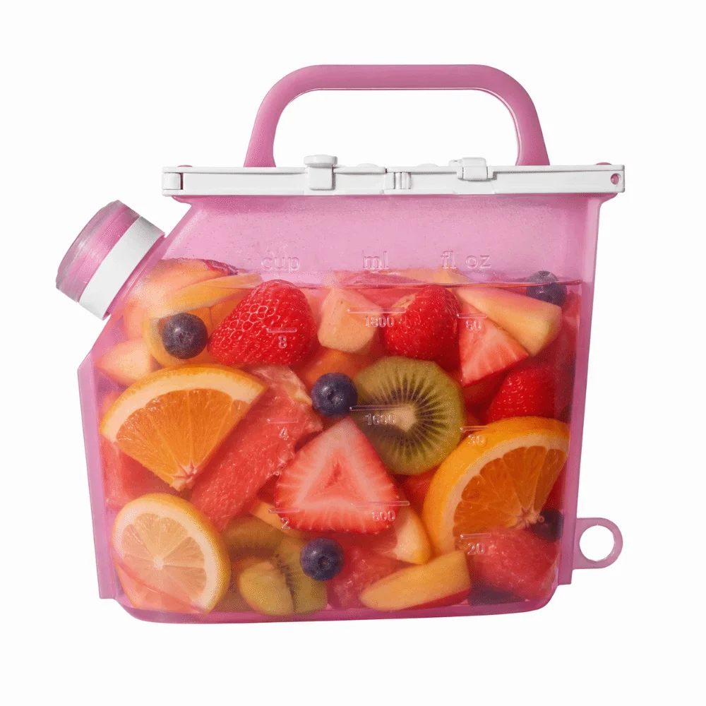 1500ml Fresh-keeping Bag Microwaveable Food-grade Silicone Fridge Cooler Bags Leakproof Reusable Cat Food Storage Bag Fruit