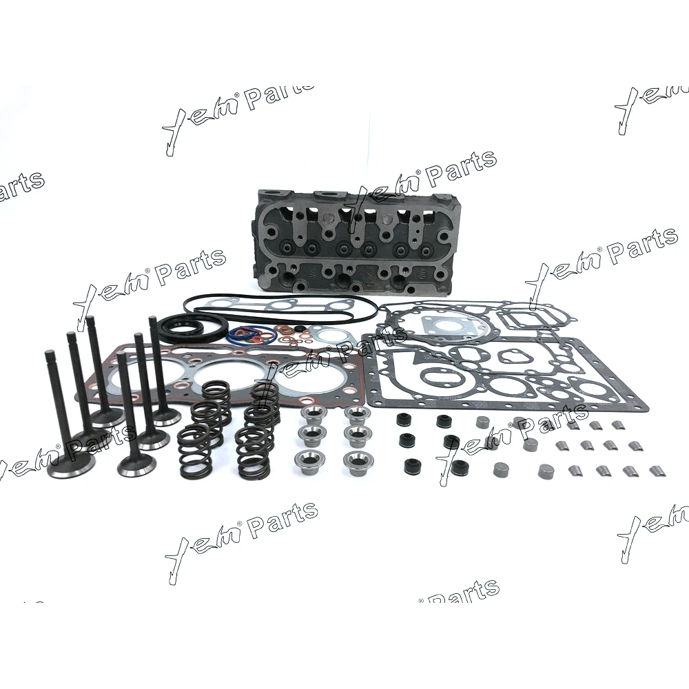 Brand-New For Kubota D905 Cylinder Head With Valve Train Kit Full Gasket 3X Glow plugs