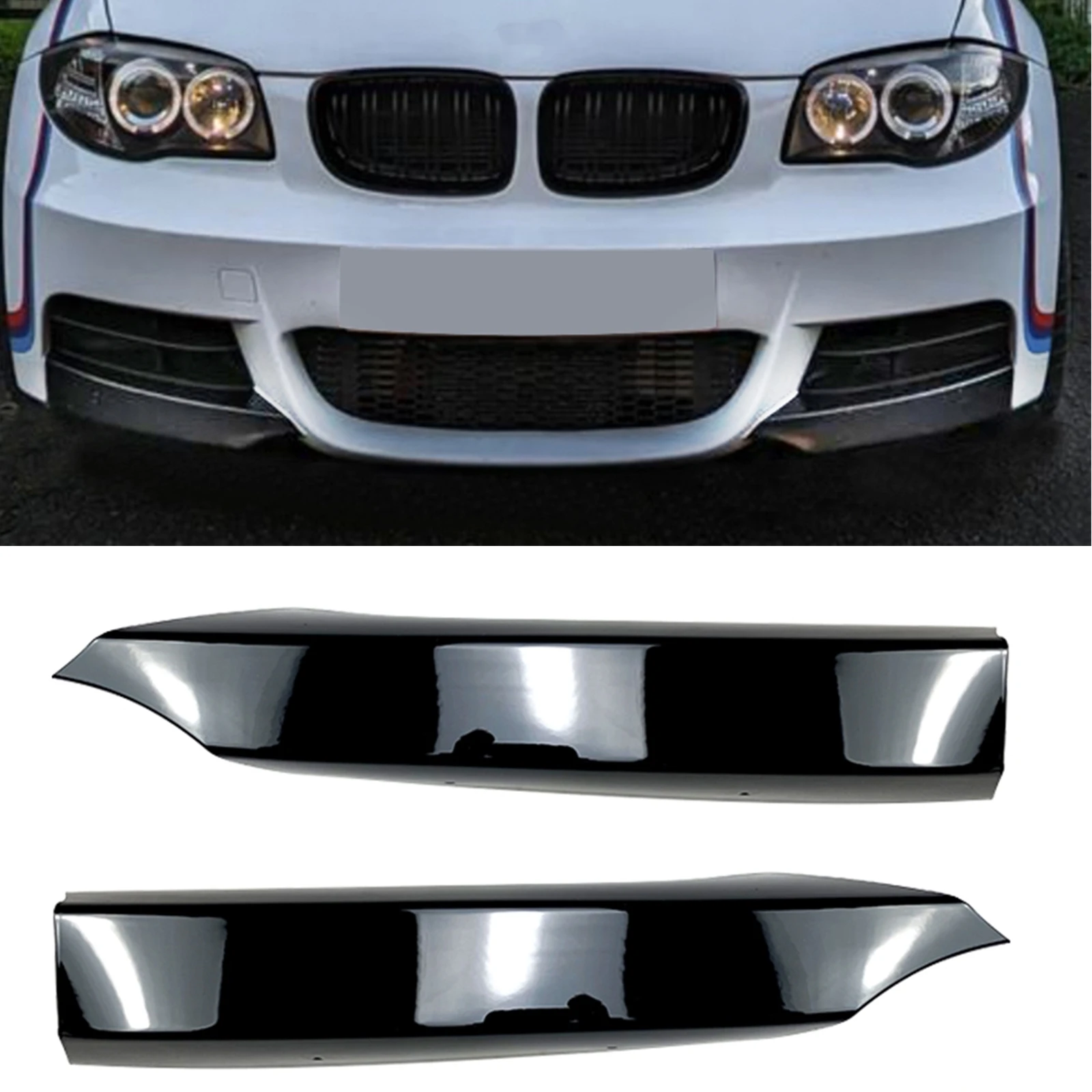 

Front Bumper Side Splitter Cover For BMW 1 Series E82 E88 M-Tech 2008-2013 Car Lower Fog Light Air Intake Vent Trim Spoiler Lip