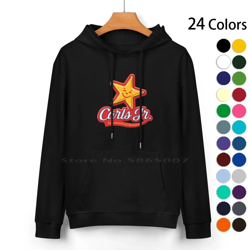 

Carls Jr , Food , Hamburger Pure Cotton Hoodie Sweater 24 Colors Carls Jr Hamburger Logo Star American Cheeseburger Cooking