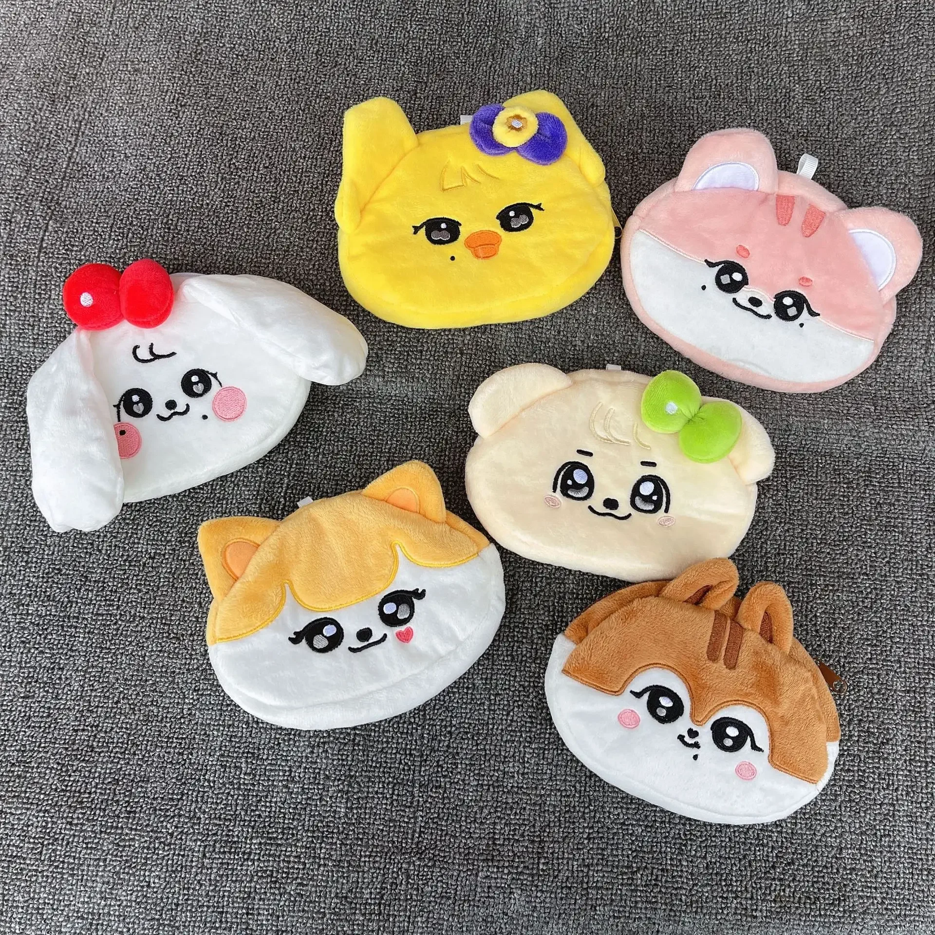 14*10cm Kpop Cartoon Plushies Wallet Yujin Gaeul Wonyoung LIZ Rei Leeseo Kawaii Pendant Toys Hobbies Birthday Gifts for Fans