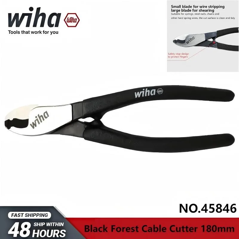 

Кабелерез WIHA 45846 Black Forest 7" CR-V | Электрические клещи для зачистки и обжима проводов с антискользящим покрытием для ремонта электропроводки