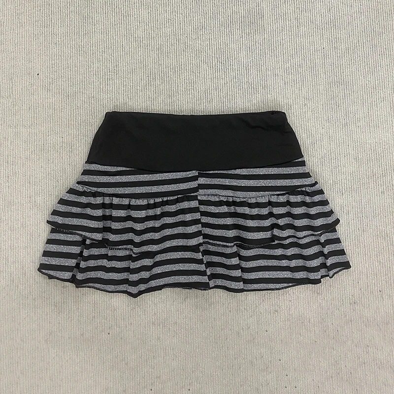 Frühlings-Y2K-Rock im japanisch-koreanischen süßen Stil, trendiger, sexy, modischer, gestreifter A-Linien-Rock für Damen – Detail 7