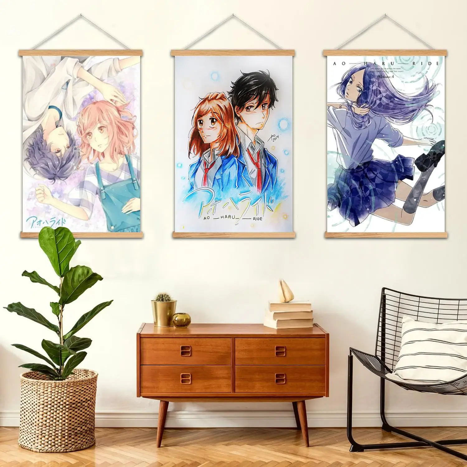 ao haru ride Framed Wall Painting Canvas Art Poster and Wall Art,  Modern Family Bedroom Decor,Decorative painting