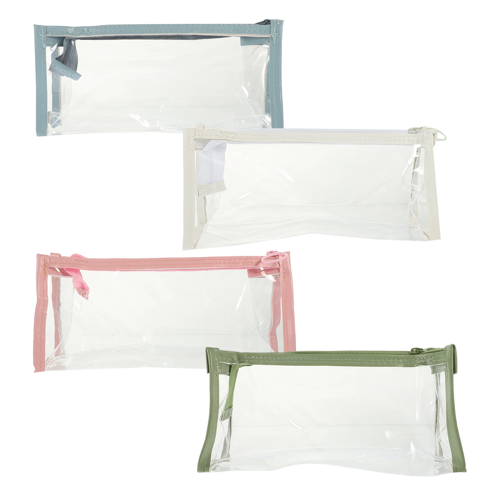 

4pcs Portable Pencil Case Large Capacity Stationery Bag For Students Multi-Use Pen Organizer Zipper Design Practical Makeup
