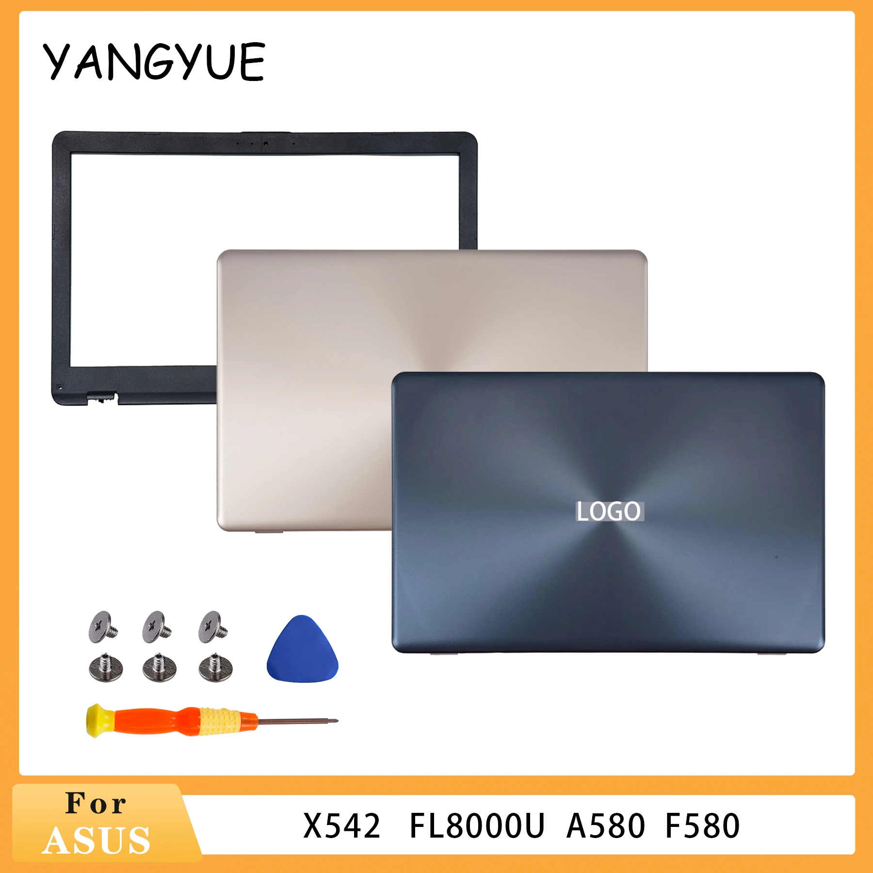 

Laptop Parts Cover For ASUS X542 FL8000U A580 F580 V580 Front Case Notebook Replace Gold A Cover Bule A Cover