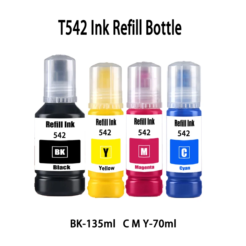 T542 Tinten-Nachfüllflasche Pigmenttinte ET-16650 Ersatz für EPSON T542 Tintenflasche ET5150 ET5170 ET5850 ET5800