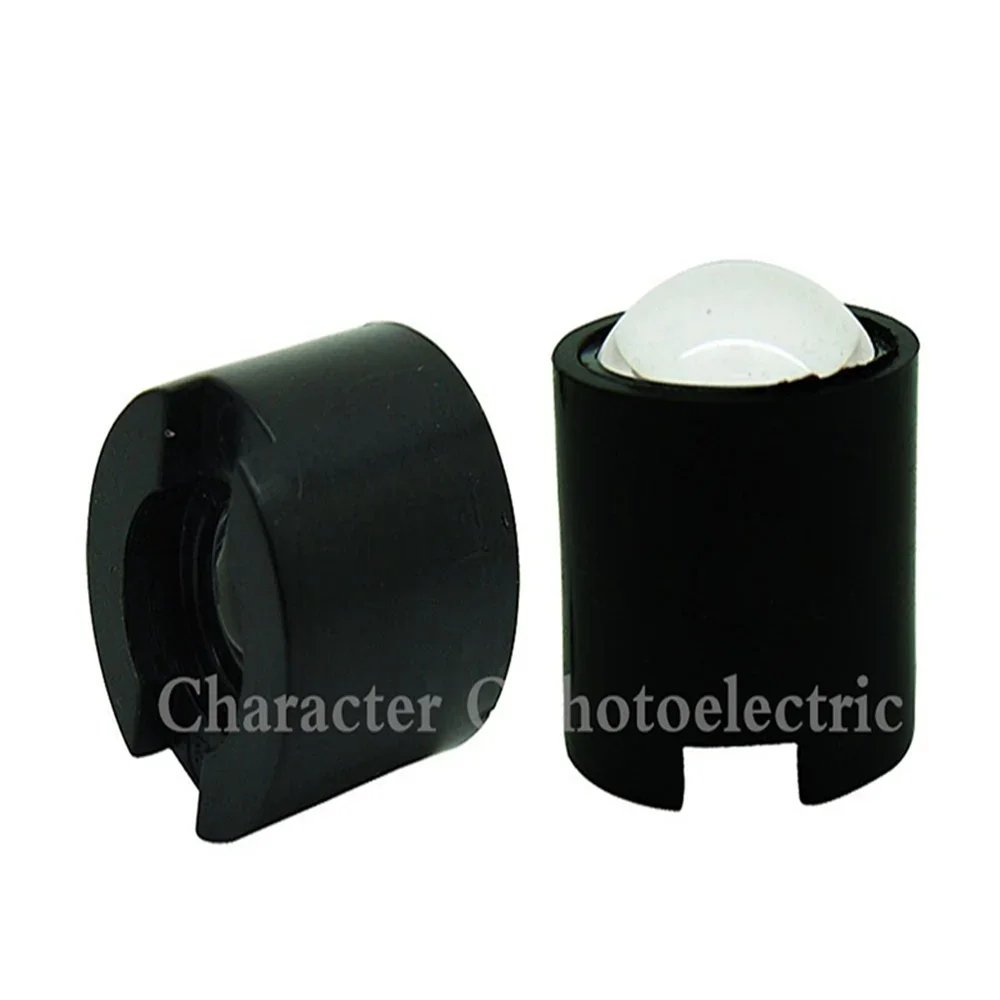 10pcs IR 1W 3W High Power LED lens 14.5mm 16mm 10degree 60degree 90degree len with black holder For IR CCTV DIY