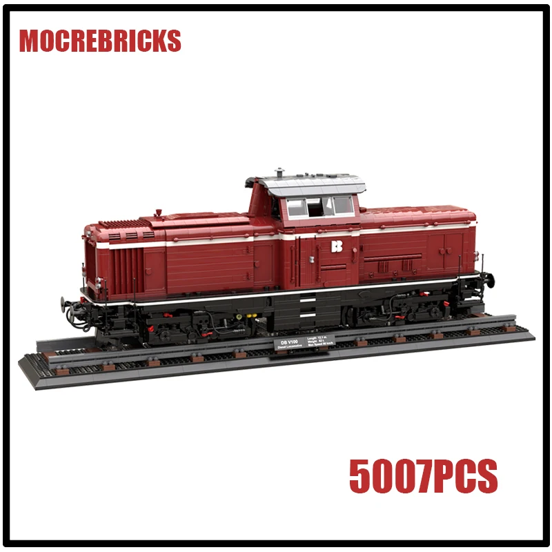 

Городской моторный поезд MOC, строительные блоки, паровоз BR106969 V100, сборная модель, кирпичи, игрушки, набор головоломок «сделай сам», рождественские подарки