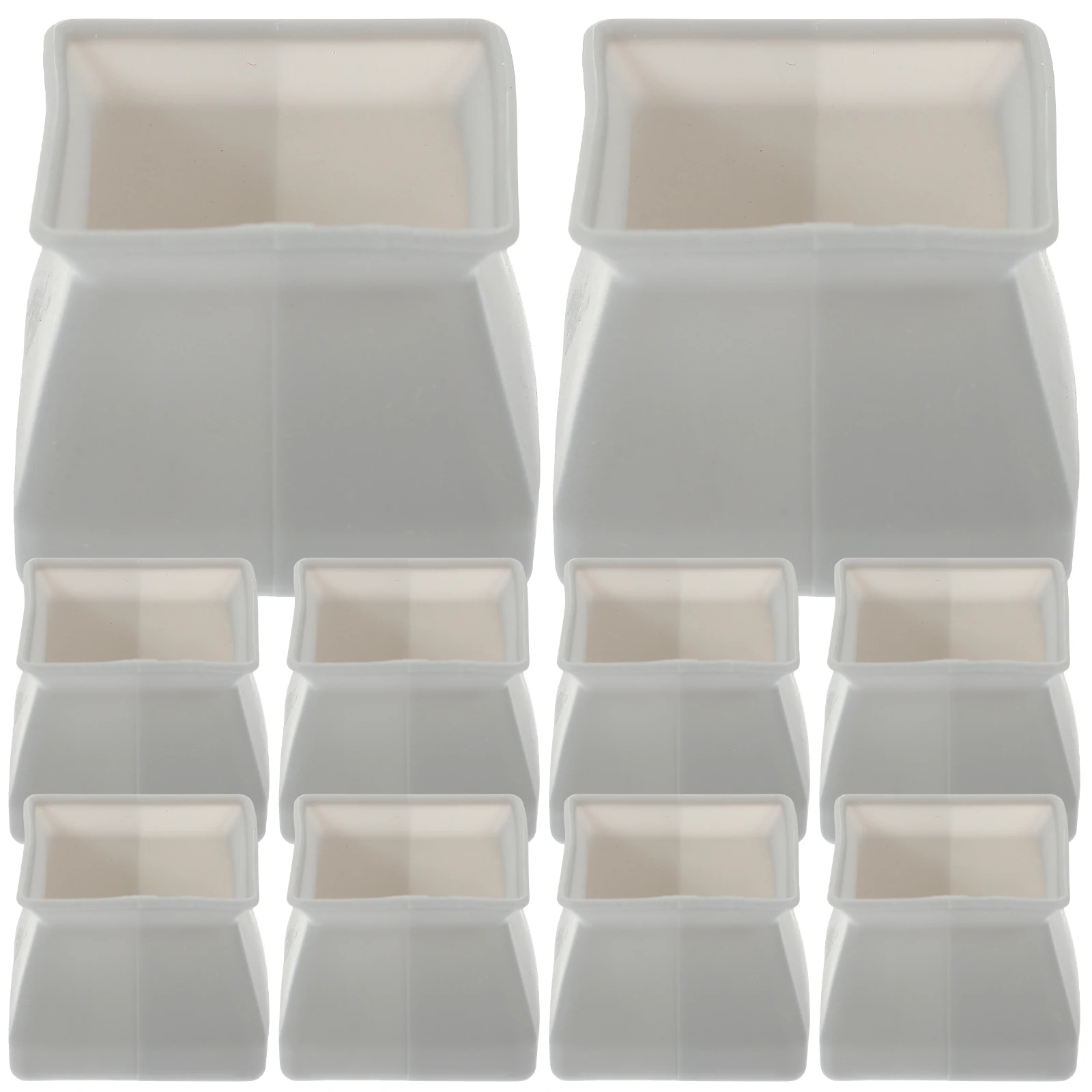 

10pcs Chair Leg Protectors Silicone Nonslip Thickened Caps Furniture Legs Table Feet Covers Square Grey Dining Room Stools