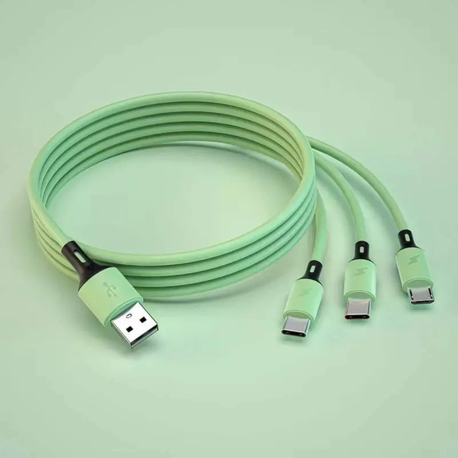 

data line Liquid Silicone Three In One Data Cable Manufacturers Charge Cord With IP/Type-C/Micro-USB Port