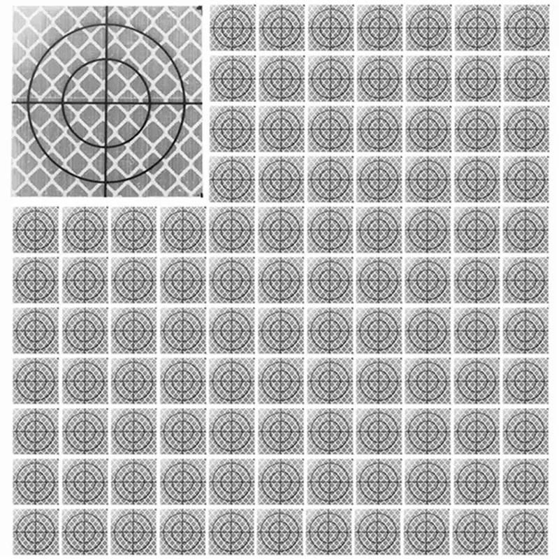【洗練されたデザイン】300枚-プリズム測定反射板シート-反射テープ-ターゲット-トータルステーション-トンネル測量-40x40mm