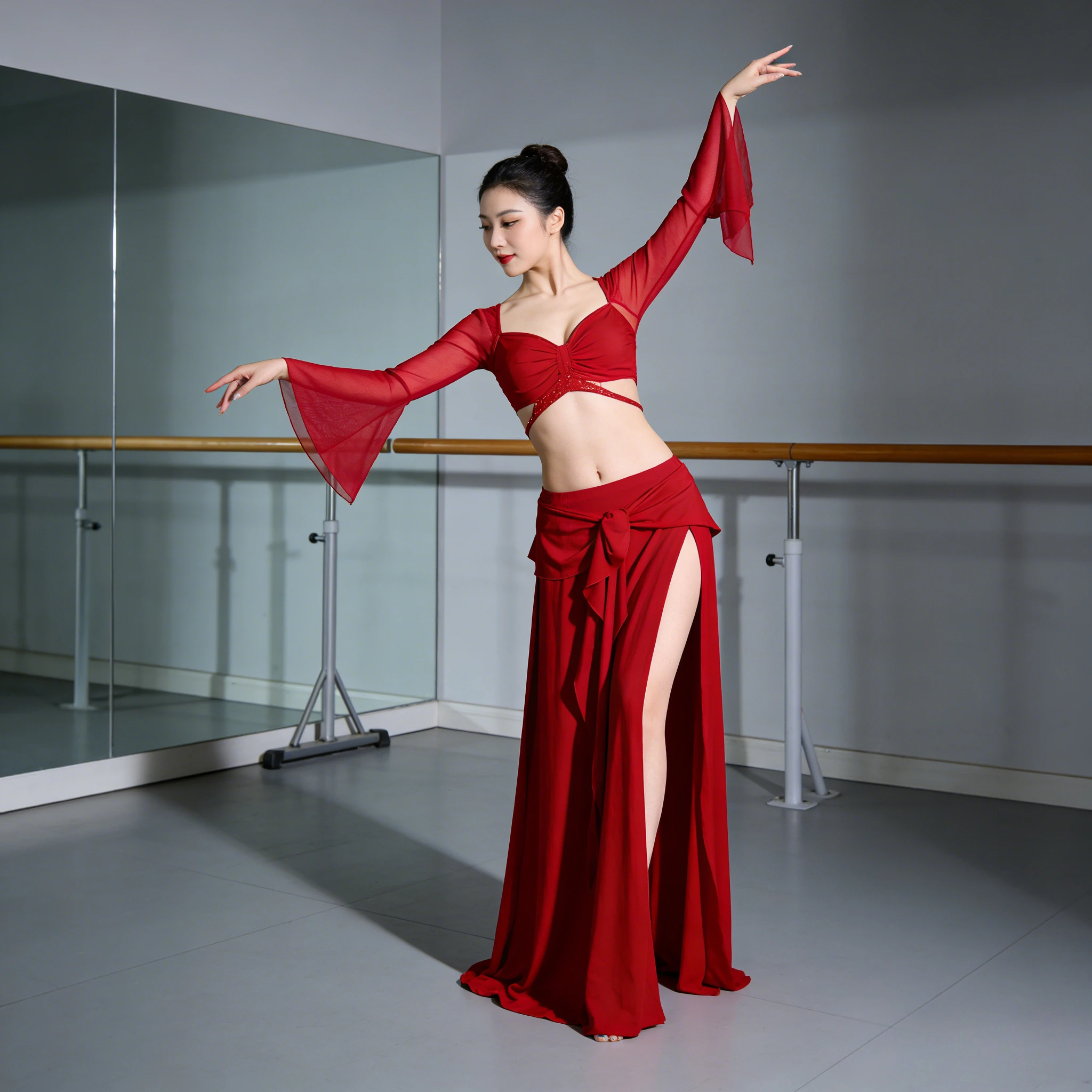 

Новая юбка для занятий танцами на животе, длинная юбка для женщин, облегающая, стройнящая, для начинающих, восточная танцевальная одежда.