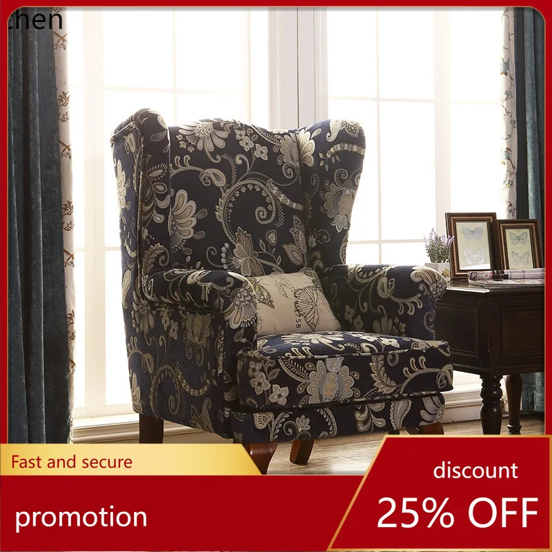 ZML Fabric Single Sofa for Living Room, Bedroom, Study, High Backrest, Vintage Jacquard Velvet Fabric