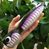 Swolfy-cebo de pesca Popper de agua salada, señuelo Topwater de gran juego, cebo de lápiz de madera, señuelo de pesca para atún GT, 1 ud.