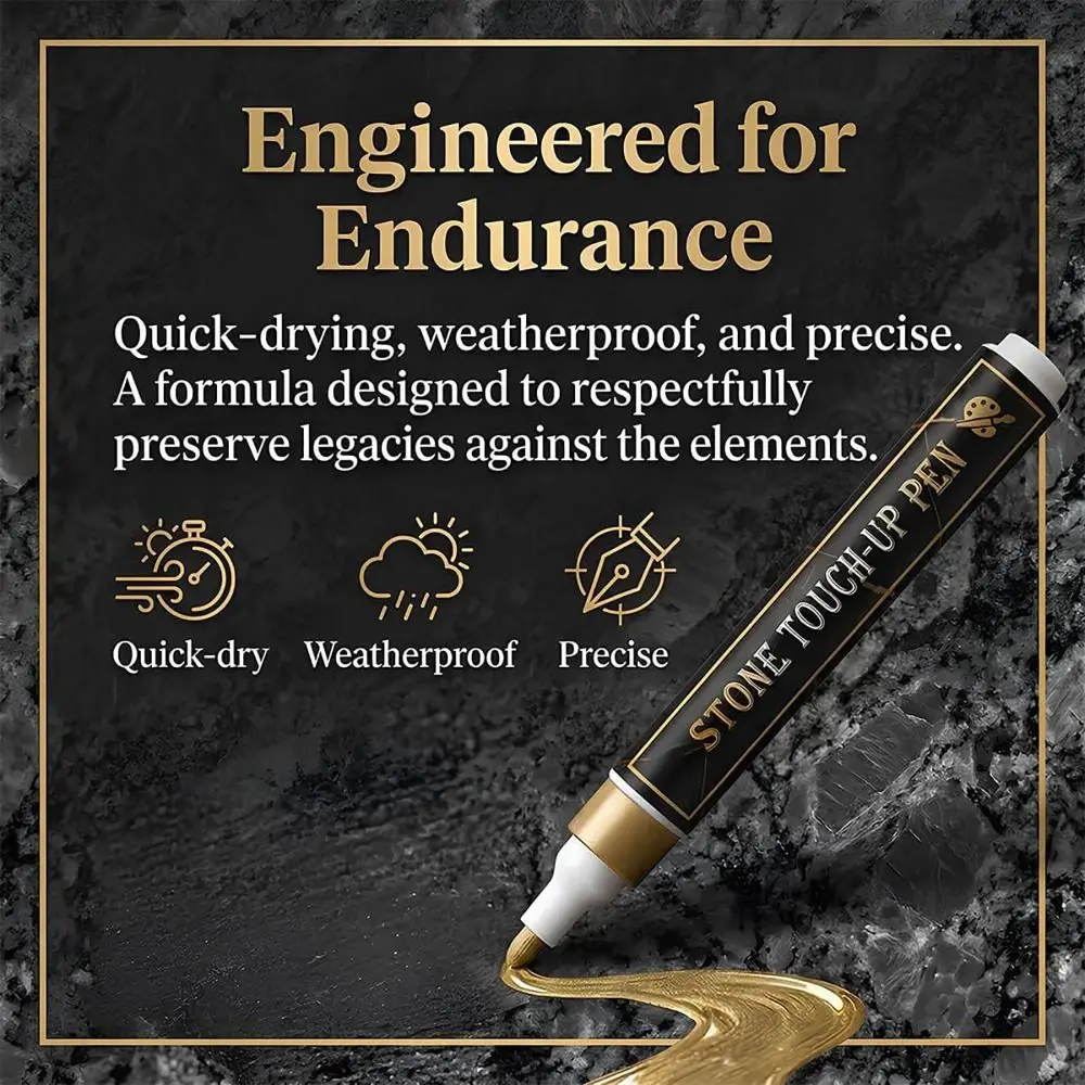 Quick-Drying Tombstone Marker Pen Waterproof Weather-Resistant Gravestone Marker Pen Oil Based Fine Tip Gravestone Lettering Pen