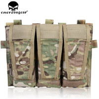 Emersongear Tactical Triple Magazine Pouch Detachable Flap 556 223 MOLLE Mag Bag Pocket Gear