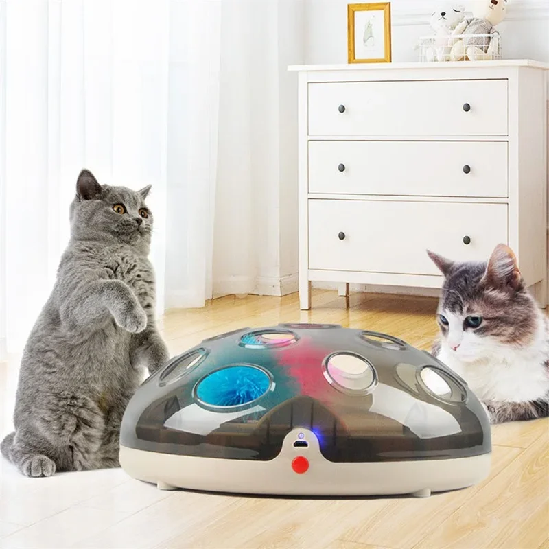 

Electric Cat Toy Turntable Pet Interactive Kitten Catches Mouse Plush Toys Play Board Funny Cat Supplies Chats Scratching Board
