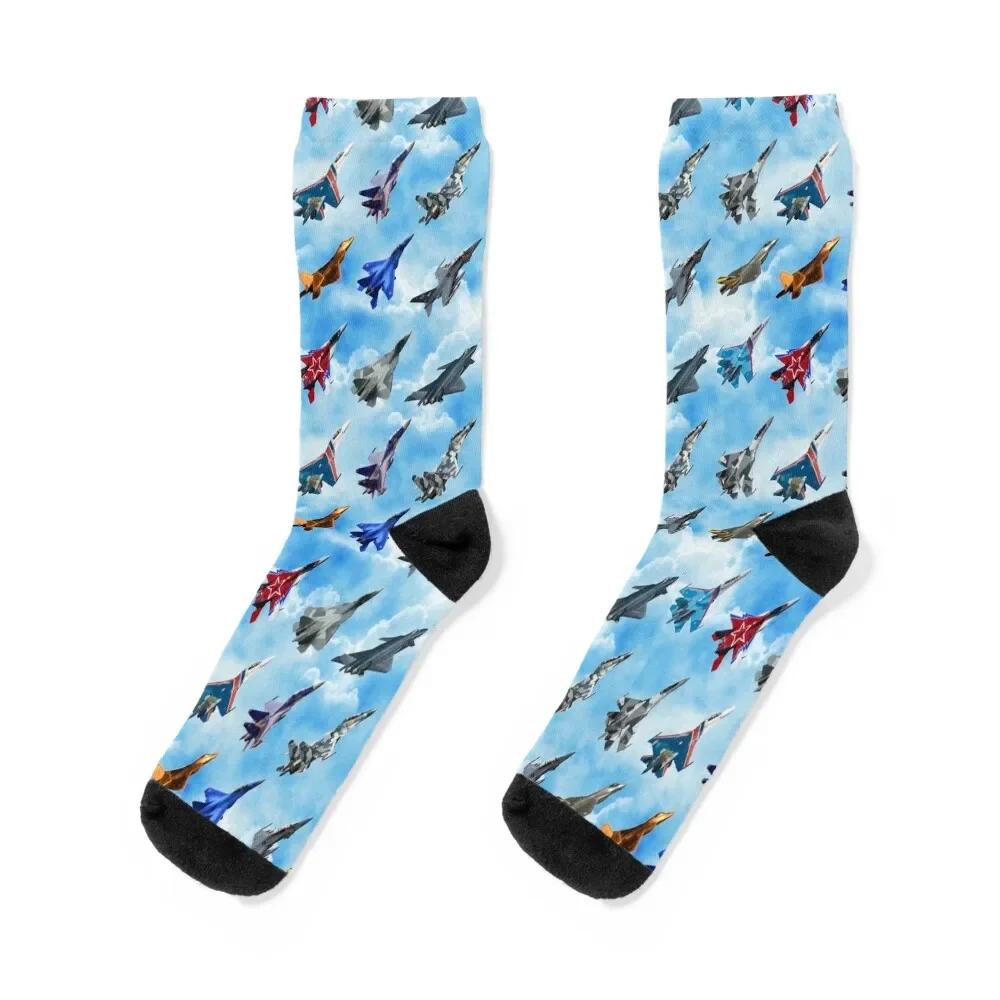 

Fighter Jets Socks kawaii Lots short Wholesale Socks Ladies Men's fashionable anime warm winter Socks For Women Men's