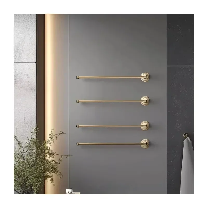 Round Tube Heated Towel Rack Salon Towel Warmer Hotel Electric Element Towel Rails for Bathroom