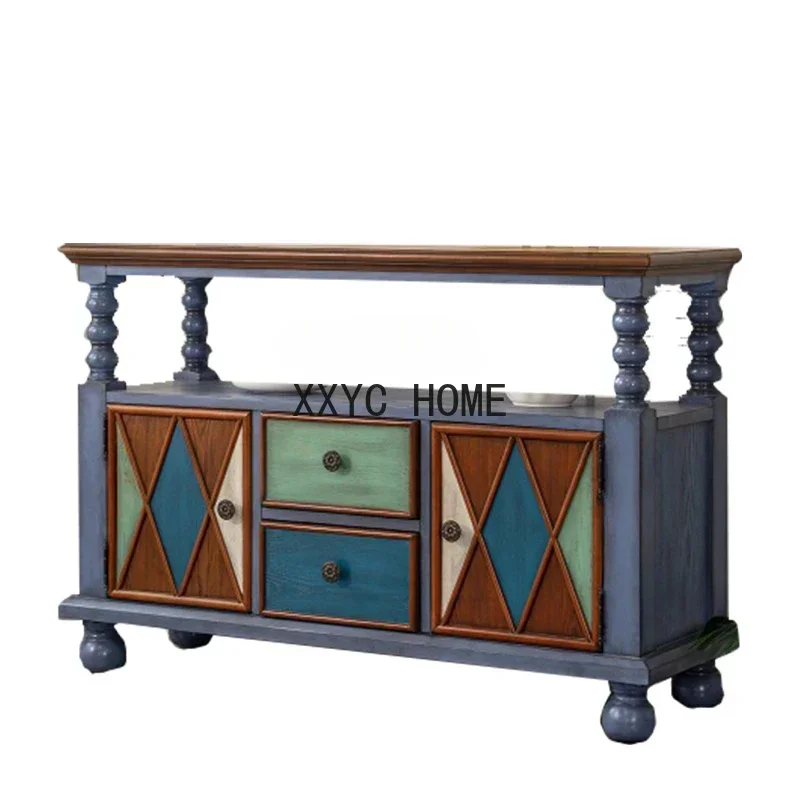 

Шкаф для прихожей в американском стиле, ретро-тумба для гостиной, буфет из массива дерева для прихожей