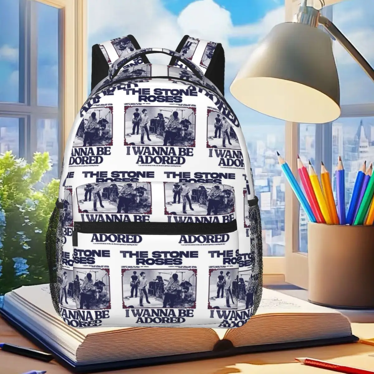 The Stone Roses Rock Band Backpack Student Boys Girls BookBag Kids School Bag Laptop Shoulder Bags for Men Women