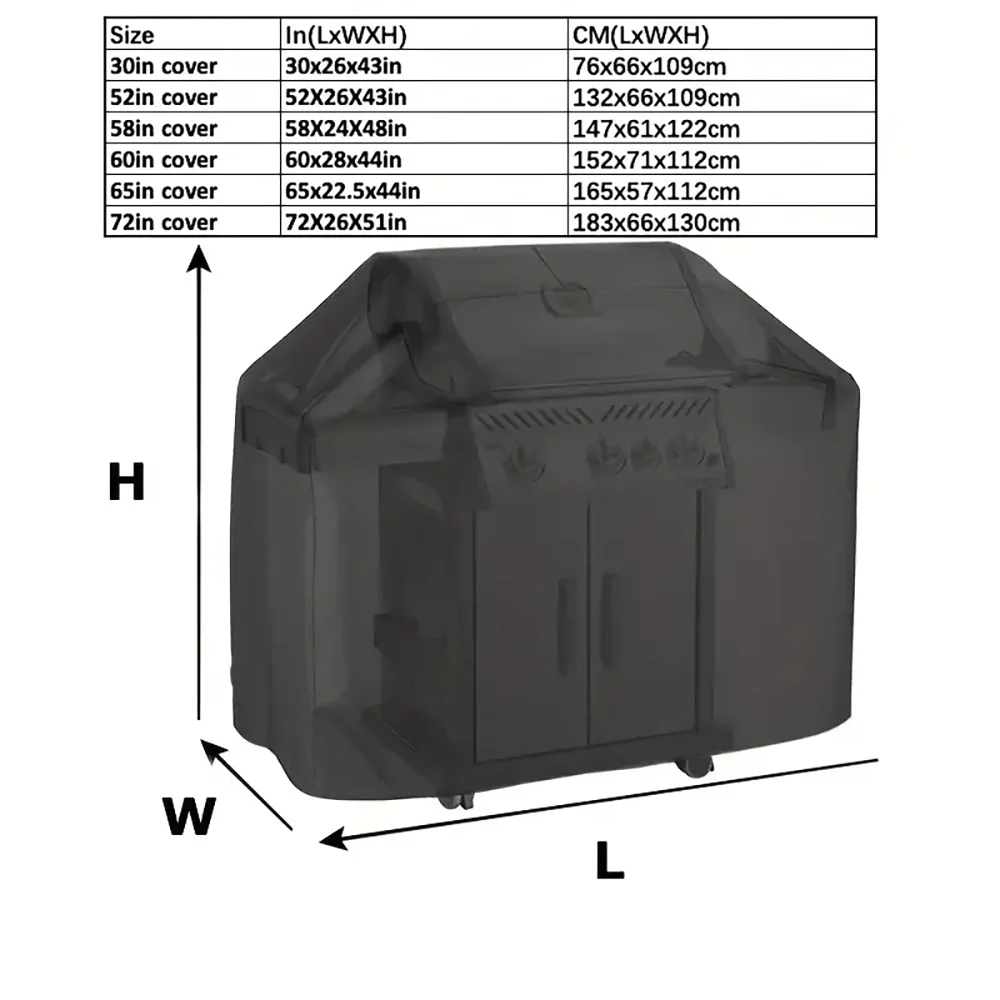 BBQ Grill Barbeque Cover 6 Size Anti-Dust Waterproof Weber Heavy Duty Charbroil BBQ Cover Outdoor Rain Protective Barbecue Cove