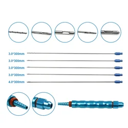 Liposuction Cannula Set Porous Injection Cannula Liposuction Tools with Titanium Alloy Liposuction Handle Fat Remove Tool