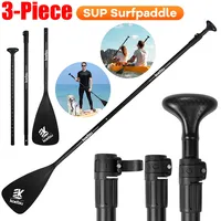 3-Piece One Way Paddle Adjustable Length Double Head Paddle Aluminum Alloy Detachable SUP Paddle for Outdoor Water Sports