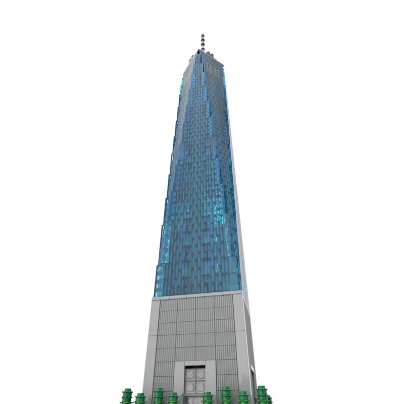 مخصص MOC اللبنات لعبة ناطحة السحاب سلسلة مركز التجارة العالمي 1:800 مقياس نموذج 3153 قطعة مجموعة ألعاب مجمعة الإبداعية ل h