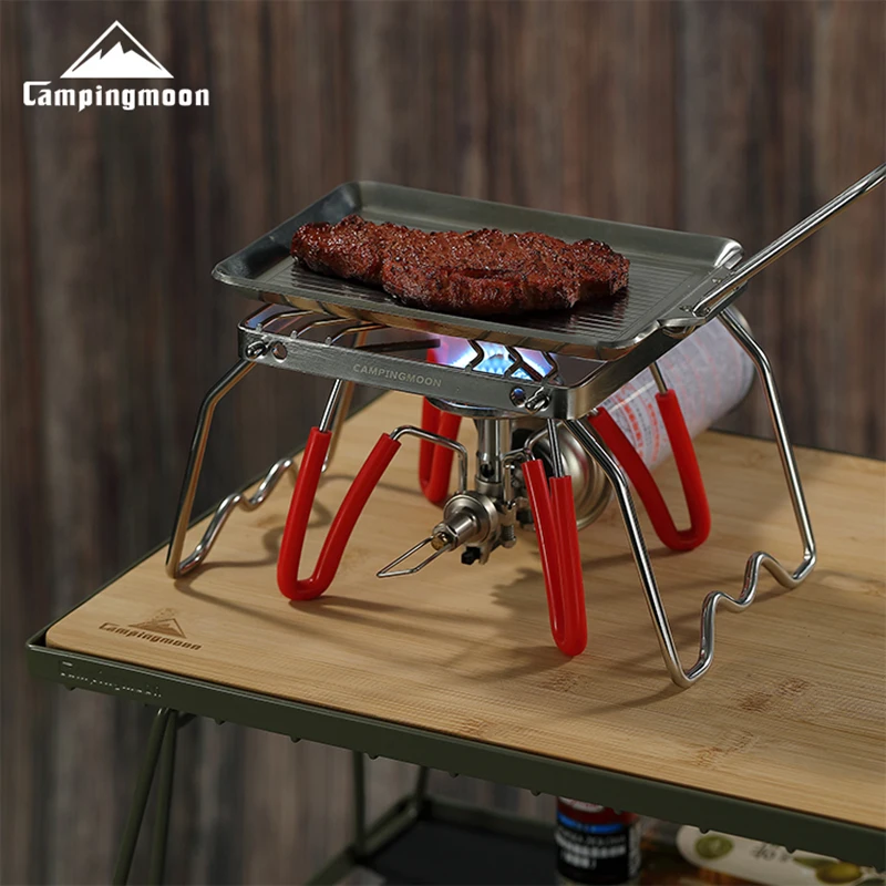 

CAMPINGMOON MS-1001 Утолщенная складная мини-карта из нержавеющей стали, нагревательный кронштейн для газовой плиты, S-образная сетка для выпечки