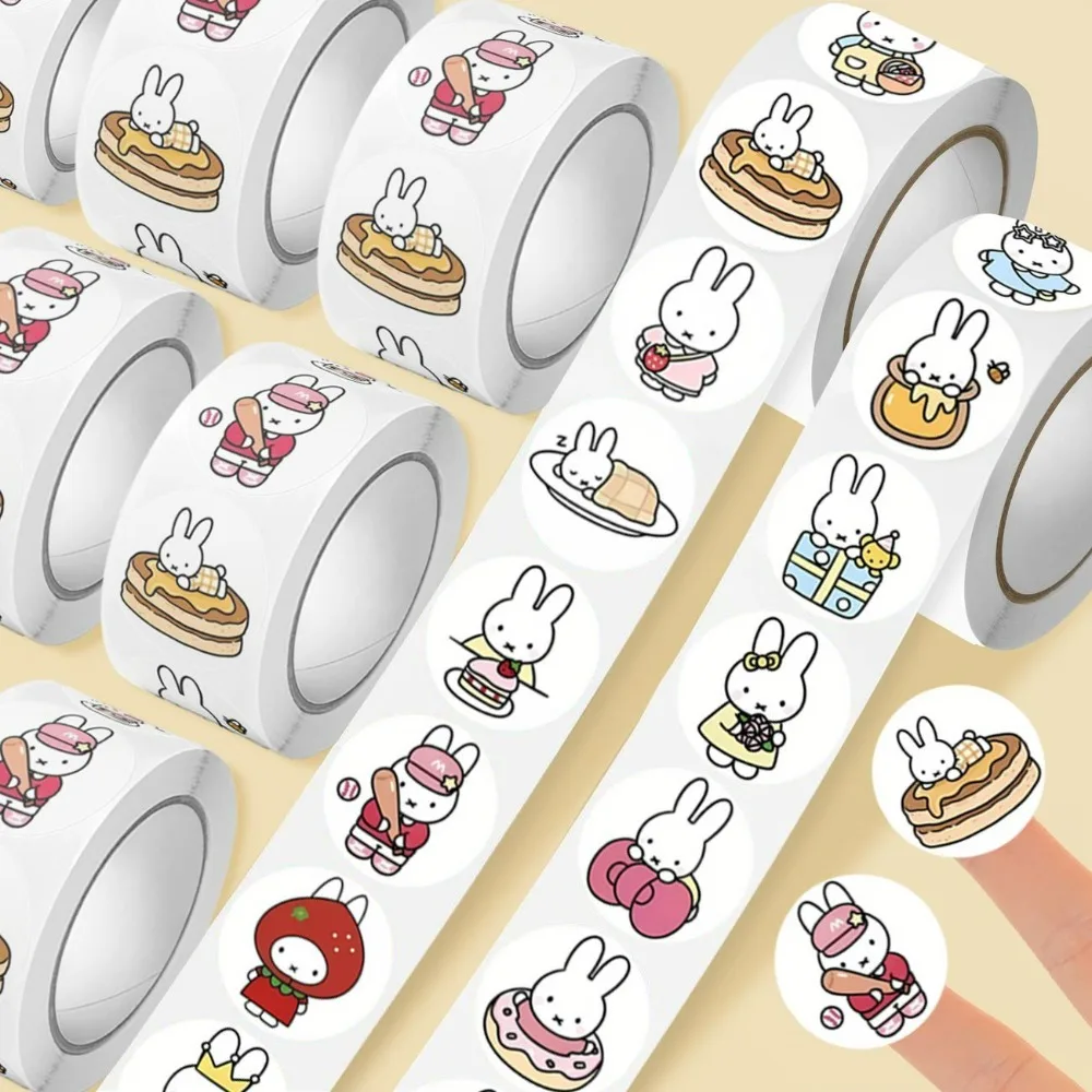

600 Sheets Miffy Cute Stickers Self-adhesive Student Teacher Reward Sticker DIY Scrapbook Material Phone Case Decor Notebook Cup