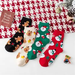 1/3 paia di calzini modello pupazzo di neve alce di natale per uomo donna autunno inverno Kawaii Cartoon Animal Girl Cute Christmas Gift Socks