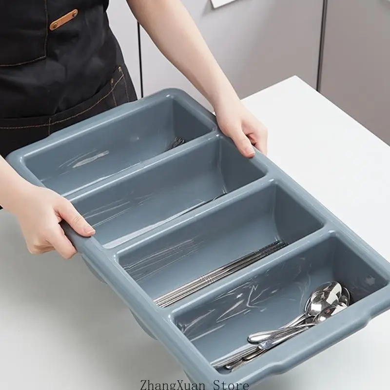 Utensilien-Aufbewahrungsbox, vier Abschnitte, Küchenorganisation, Besteckschublade, 3XUF – Detail 3