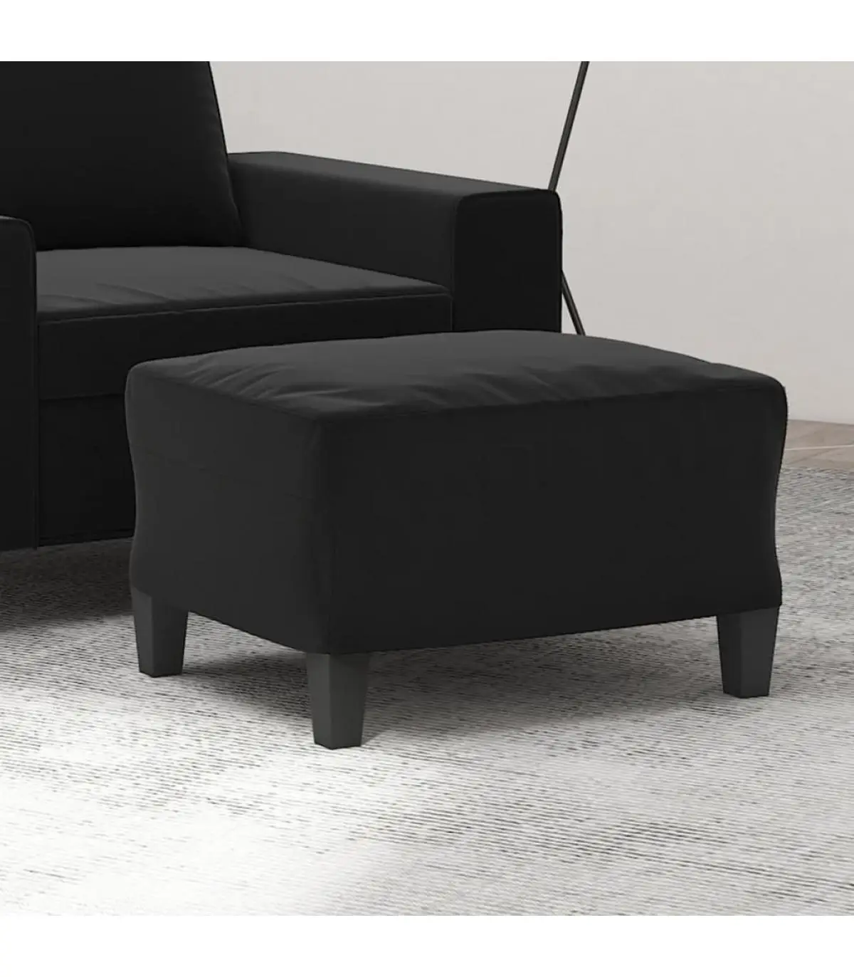 Ottomans footrest black microfiber fabric 60x50x41cm