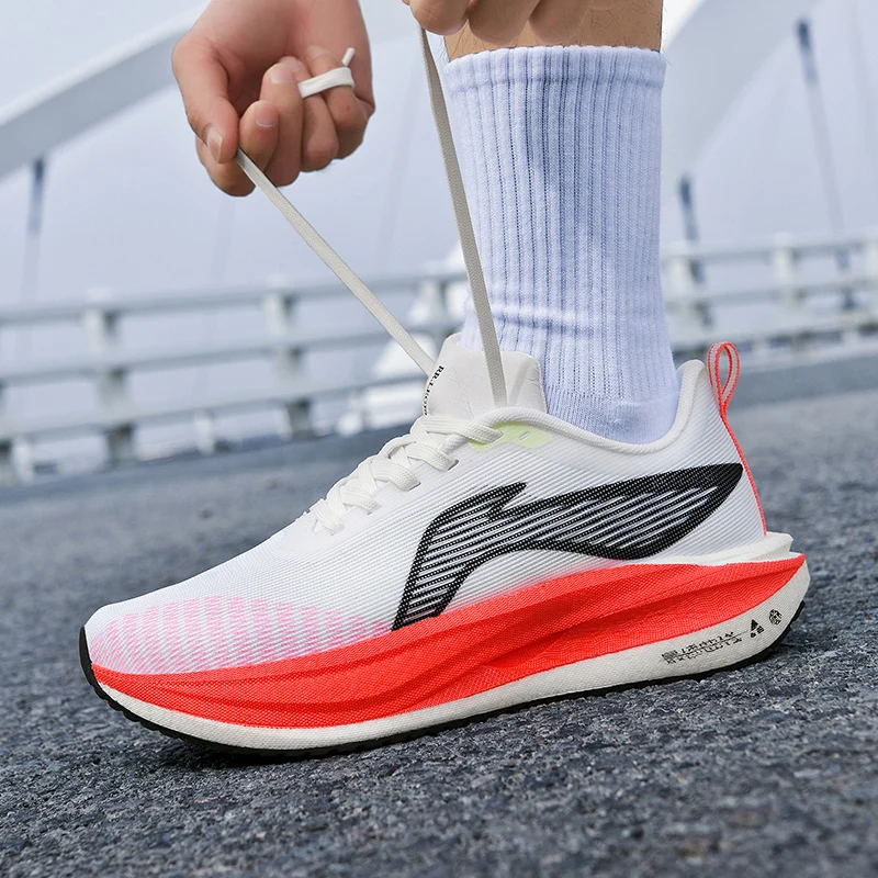 Zapatos deportivos para hombre, zapatillas ligeras para correr con placa de carbono, absorción de impactos para invierno, antideslizantes, resistentes al desgaste, transpirables