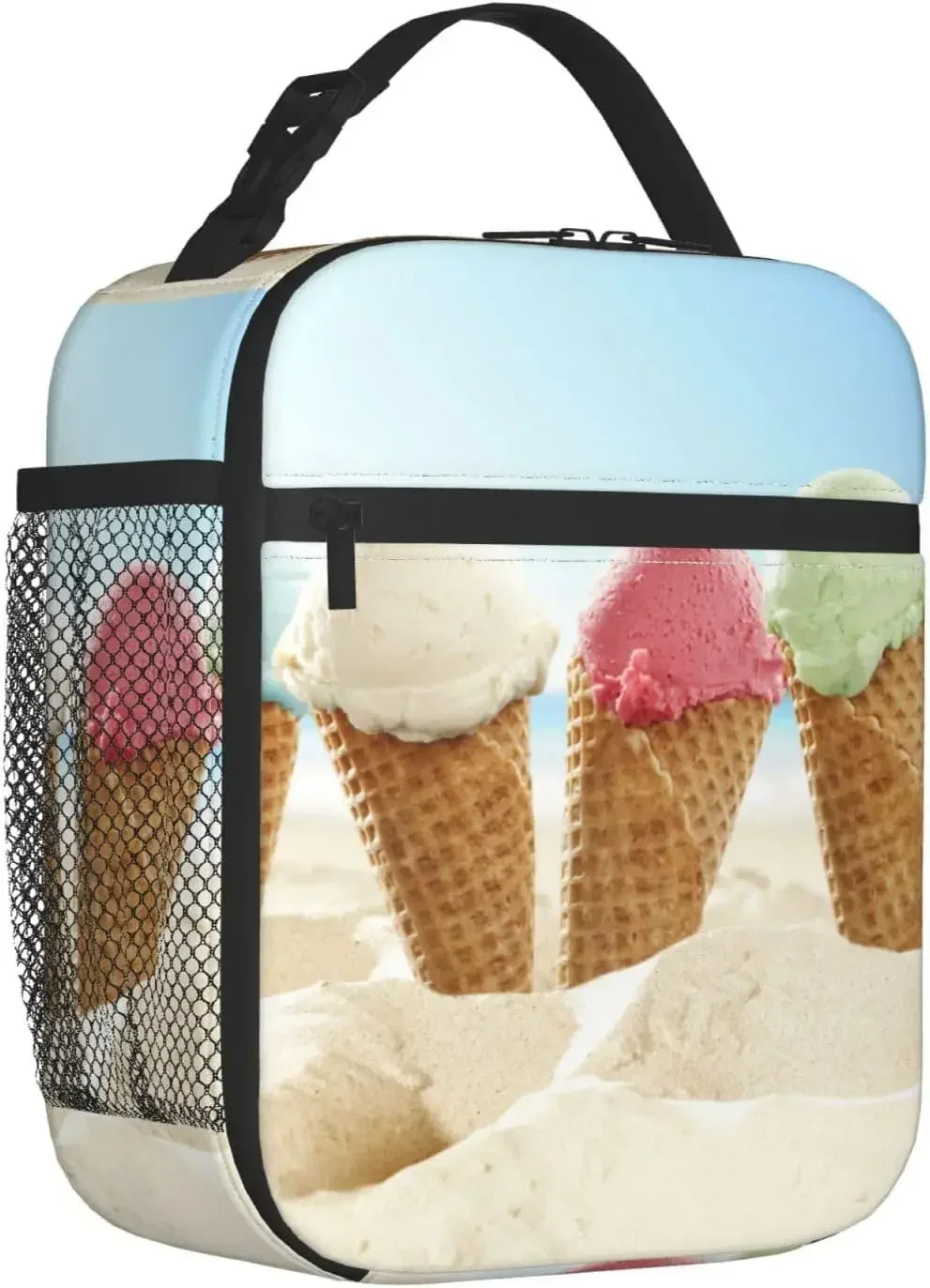 Funny Ice Cream Lunch Bag Insulated Reusable Lunch Box Portable Cooler Lunch Tote Bag For Women Men Work Picnic Travel