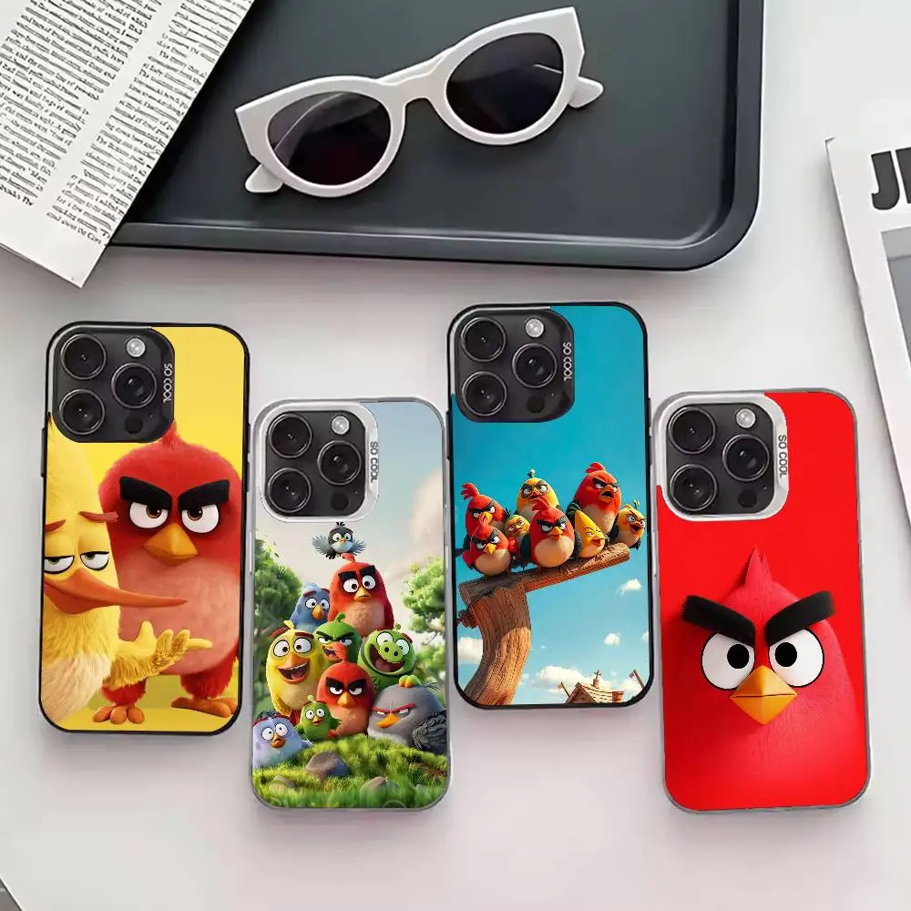 

G-Game A-Angry Funny B-Birds-s Phone Case For iPhone 17,16,15,14,13,12,11 Plus,Pro Max,XS,Colored silver phone case