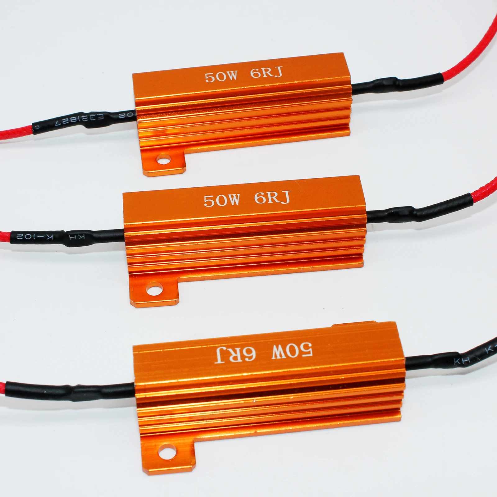 

2X 4X 6X светодиодный резистор нагрузки, реле вспышки, 50 Вт, 6RJ, 6 Ом, проводной резистор, алюминиевый декодер сигналов для автомобильной лампы указателя поворота