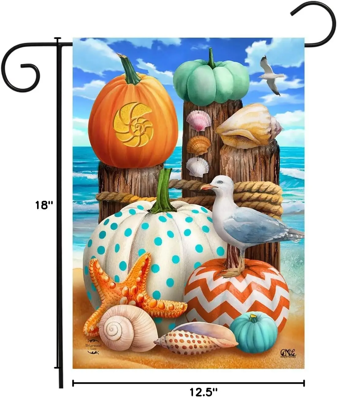 Seaside Fall Garden Flag 18
