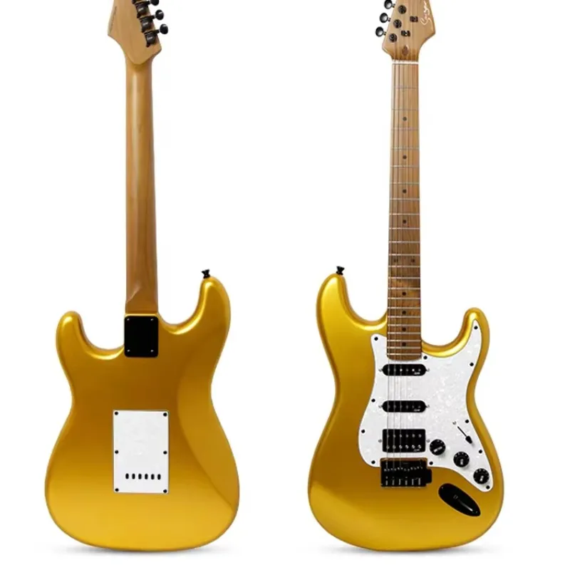 Wholesale 22 Rounded End Frets ST Guitar Electric 6 Strings Professional Acoustic Electric Guitar Kit