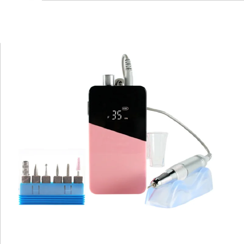 

2020 New Arrival 35000RPM Portable Electric Nail Drill Machine Rechargeable Cordless Manicure Pedicure Set For Nail Equipment