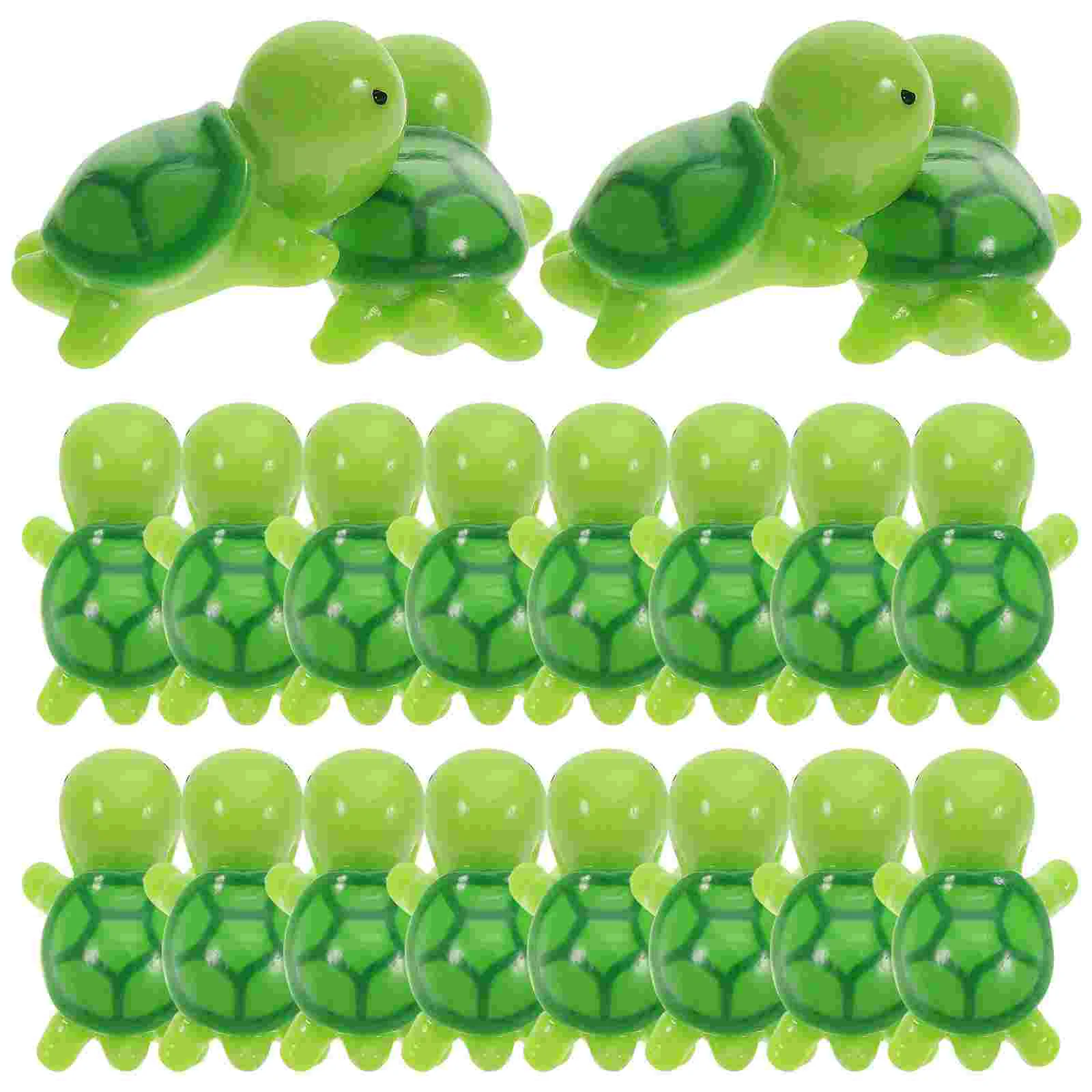 20 Pcs Mini Turtle Tiny Sea Turtles Toy Ocean Ornaments Animals Figures Plush Toys Glass