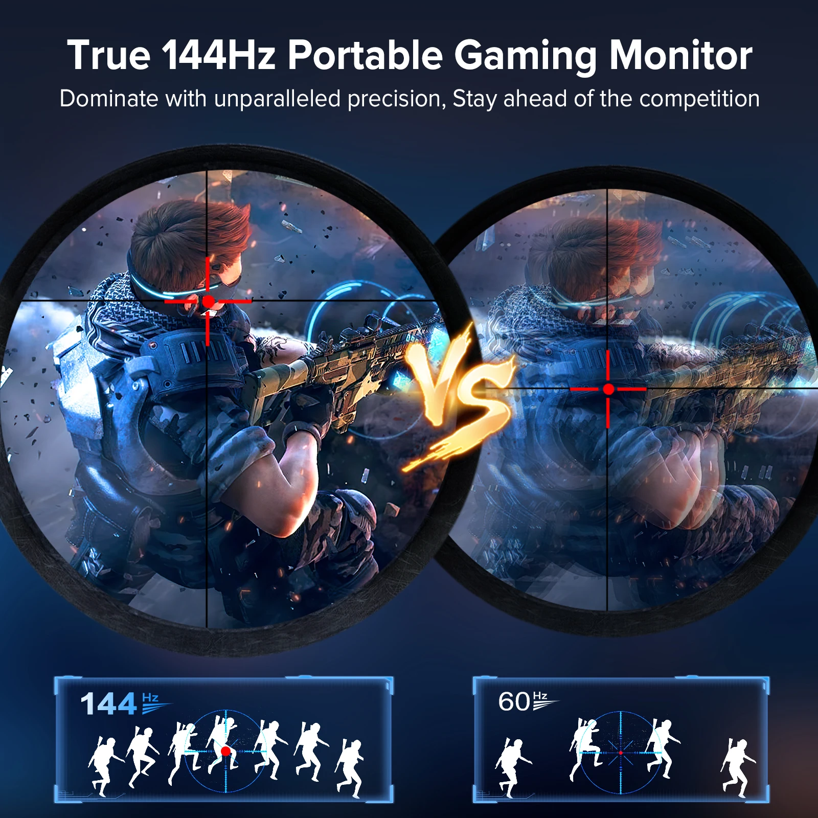 Monitor de jogos portátil UPERFECT 2K 144 Hz de 17,3 polegadas HDR FreeSync HDMI Type C Segunda tela para laptop PC Mac Phone Console de jogos Steam Deck com suporte de tampa VESA