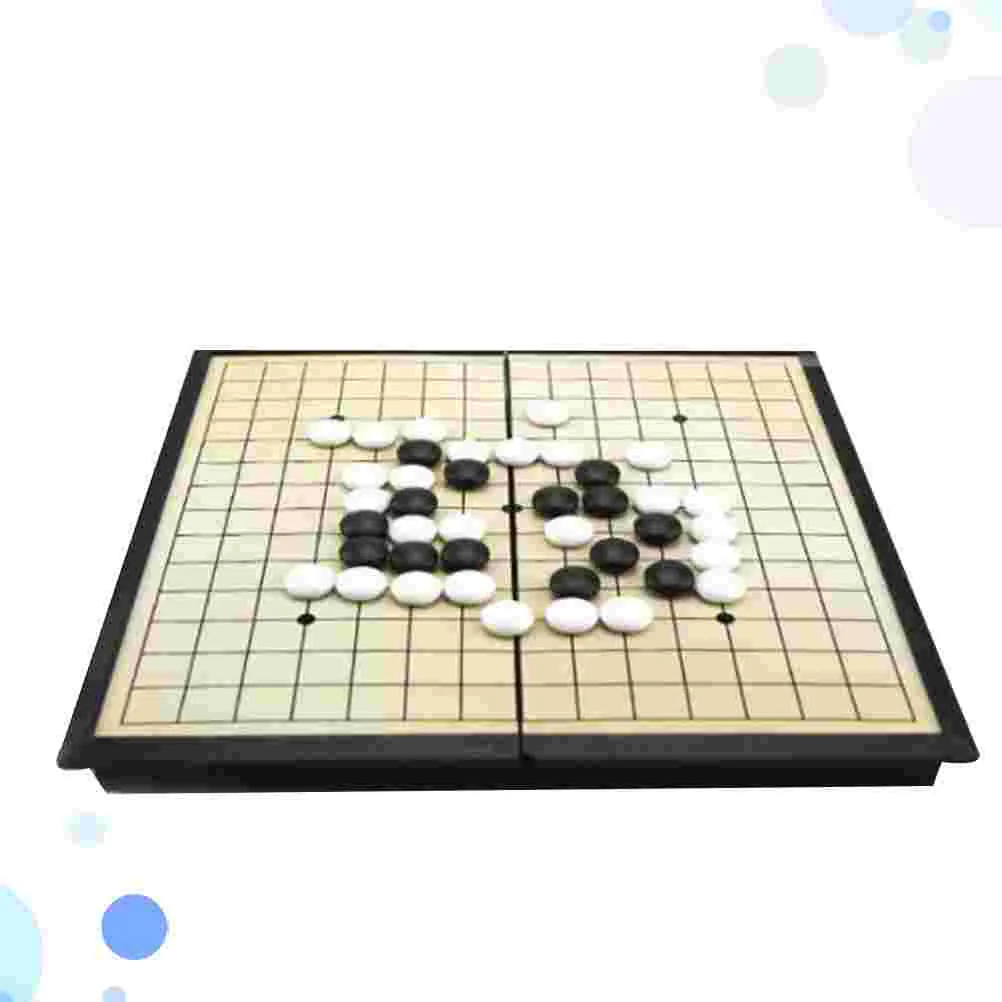 1 Set Foldable Funny Magnetic Reversal Chess Black White Gobang Plastic Folding for Kids Adults