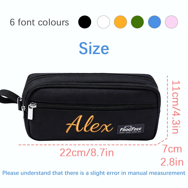Customised Embroidery/Standard Style 2 Options, Three-Compartment Pencil Case, Clutch, Makeup Bag, Back-To-School Season, Gift!