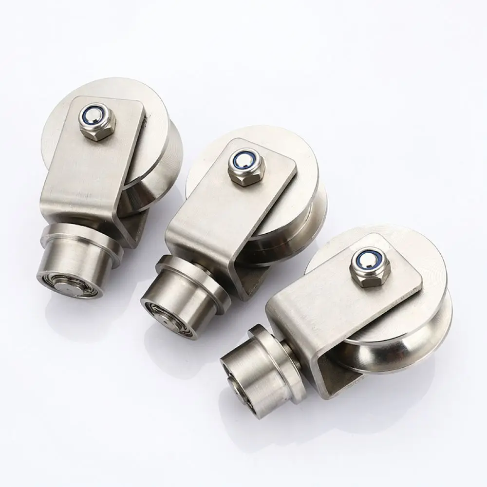 304 Stainless Steel Rotating Track Pulley Wheel Sliding Door Gate Hardware Roller Bearing V U H Groove Part